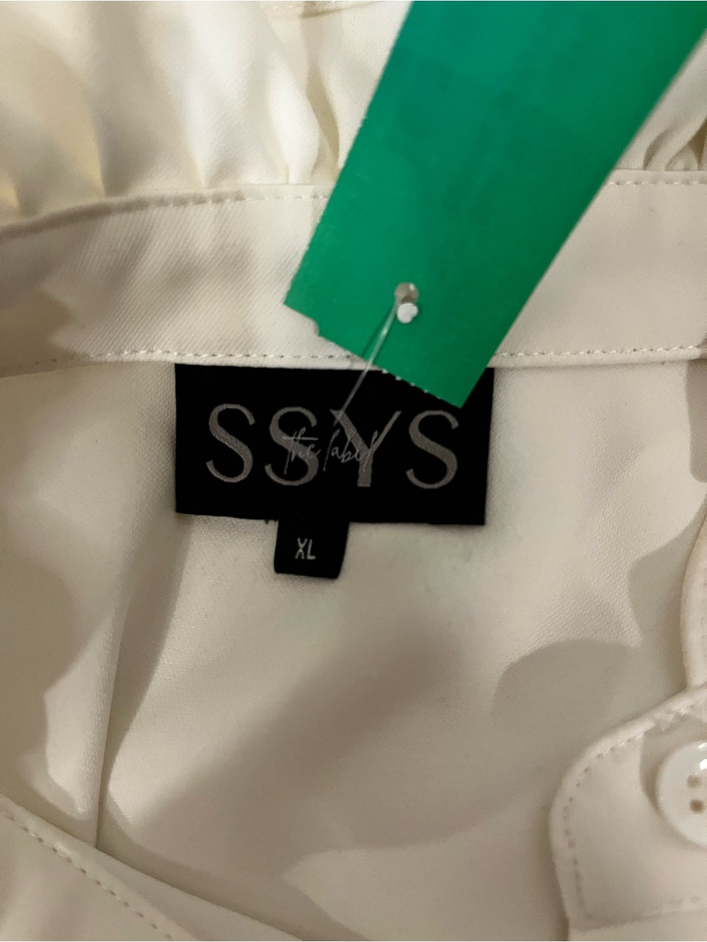 SSYS The Label White Blouse With Ruffles Size XL - Picture 6 of 7